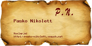 Pasko Nikolett névjegykártya
